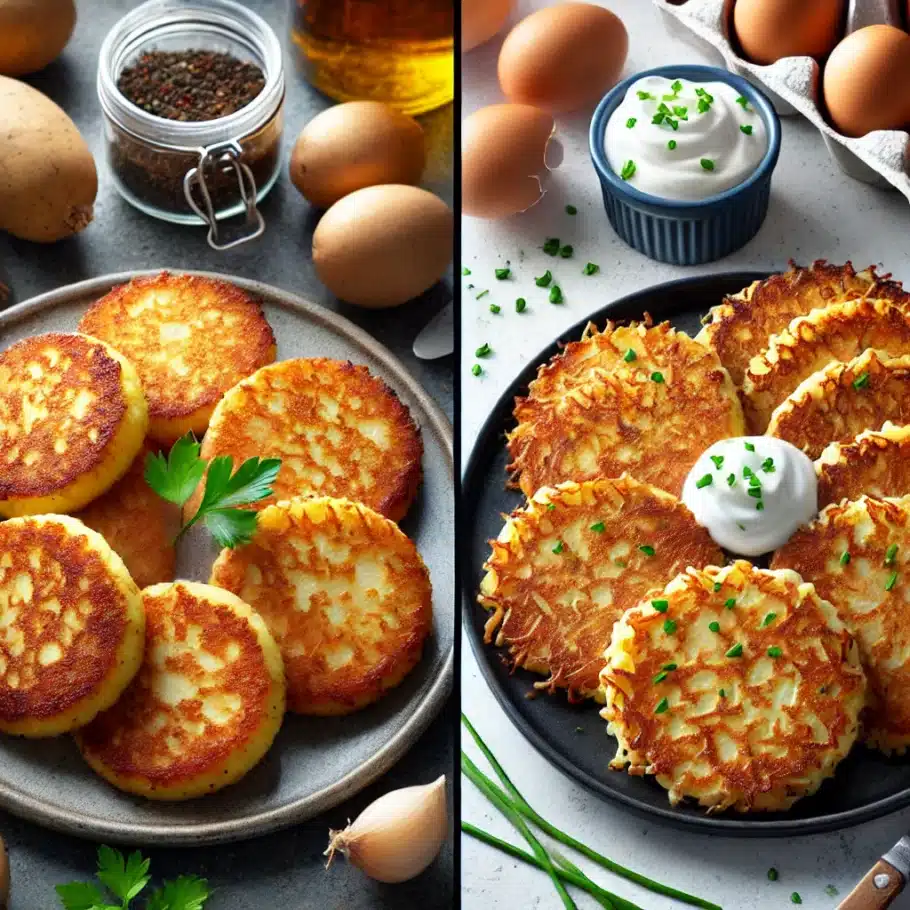 potato patties and potato pancakes