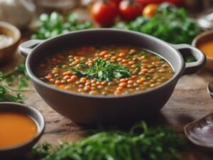 cooking lentil soup steps