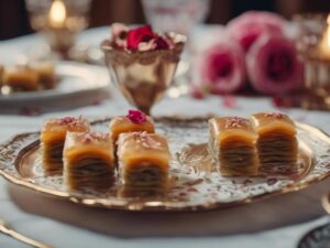 delicate turkish pastries blooming