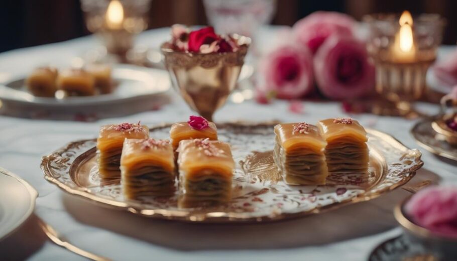 delicate turkish pastries blooming