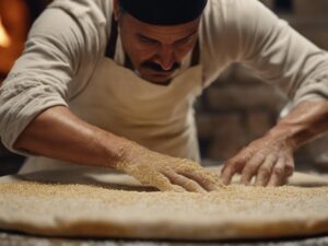 sesame topped turkish flatbread