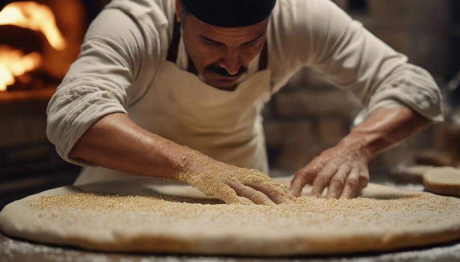 sesame topped turkish flatbread